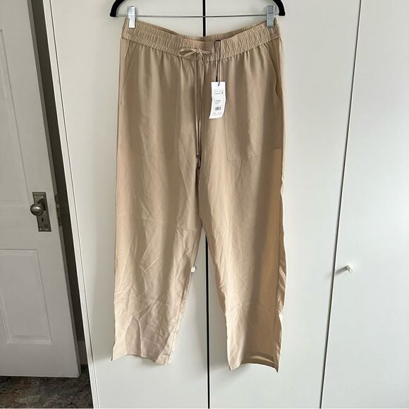 Theory Cortland Summer Silk Pants Light Barley  100% Silk - Picture 2 of 6